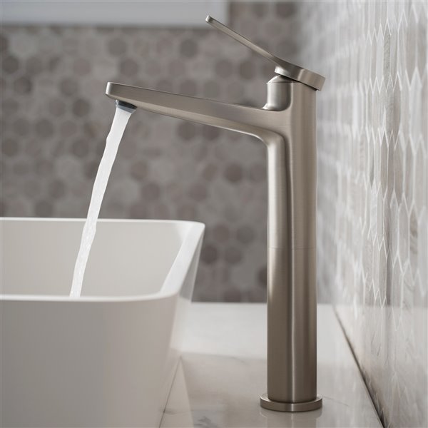 Kraus Indy Bathroom Sink Faucet - 1-Handle - 10.88-in - Stainless Steel