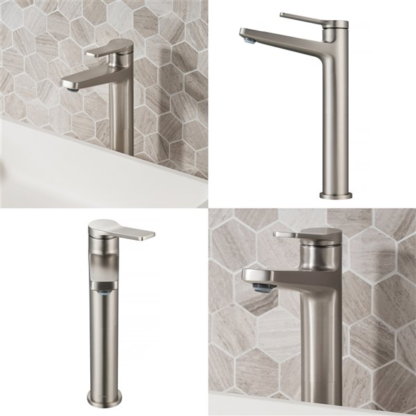 Kraus Indy Bathroom Sink Faucet - 1-Handle - 10.88-in - Stainless Steel