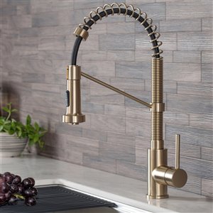 Kraus Bolden Pull-Down Kitchen Faucet - Single Handle - Brushed Gold