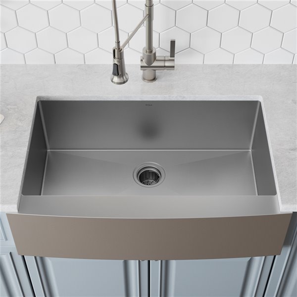 Kraus Standart PRO Apron front/Farmhouse Kitchen Sink - Single Bowl - 29.75-in - Stainless Steel