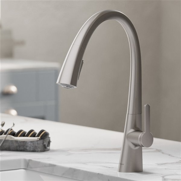 Kraus Nolen Pull-Down Kitchen Faucet-Dual Function-Single Handle-Stainless Steel