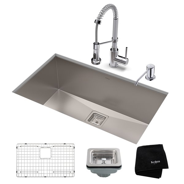 Kraus Pax 28.5-in Undermount Single Bowl Kitchen Sink