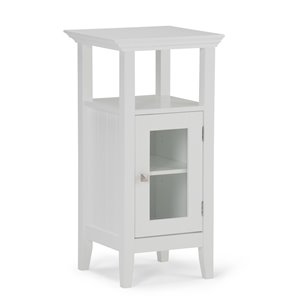 SIMPLI HOME Acadian Floor Storage Cabinet for Bathroom - White