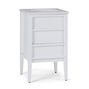 SIMPLI HOME Russo Bath Vanity with White Veined Engineered Quartz Marble Top - 20-in