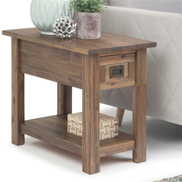 Simpli Home Monroe Narrow Side Table, Thin Side Table With Storage