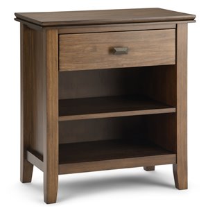 Table de nuit Artisan SIMPLI HOME 1 tiroir, brun rustique naturel, 15 po x 24 po