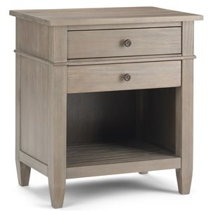 Table de nuit Carlton SIMPLI HOME, 2 tiroirs, gris vieilli, 16 po x 24 po