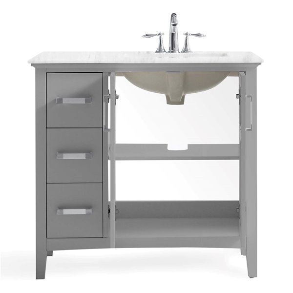 Simpli Home Winston Right Offset Bath, Bathroom Vanity Top With Right Offset Sink