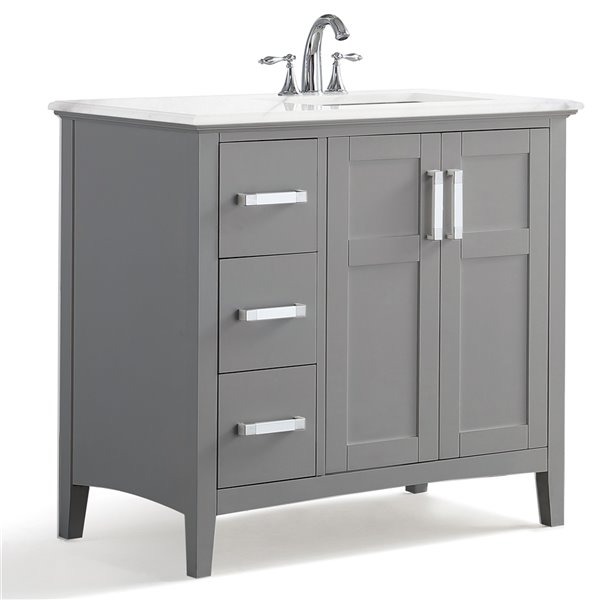 Simpli Home Winston Right Offset Bath, Bathroom Vanity With Right Offset Sink 60 Inch