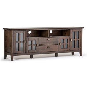 SIMPLI HOME Artisan TV Media Stand - Natural Aged Brown - 72-in
