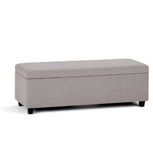 Banc ottomane de rangement Avalon SIMPLI HOME, gris nuage, 18 po x 48 po