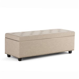 Ottomane de rangement Hamilton SIMPLI HOME, naturel, 17,7 po x 48 po