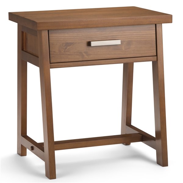 Simpli Home Sawhorse Bedside Table 1 Drawer Brown 16 In X 24 In Axcsaw Bs Msb Rona