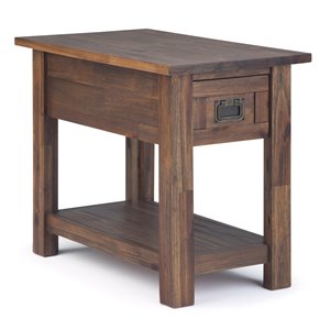 SIMPLI HOME Monroe Narrow Side Table - 1 Drawer - Charcoal brown