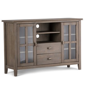 SIMPLI HOME Artisan Tall TV Media Stand - Distressed Grey - 53-in