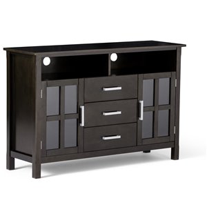 SIMPLI HOME Kitchener Tall TV Media Stand - Dark Walnut Brown - 53-in