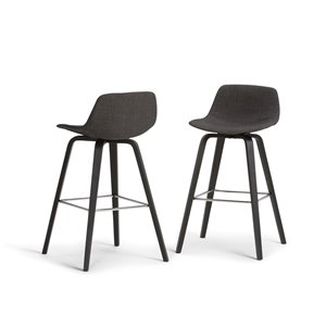 SIMPLI HOME Randolph Bentwood Counter Height Stool - Green and Wood - Set of 2