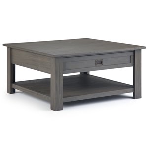 SIMPLI HOME Monroe Square Coffee Table - Grey - 38-in x 38-in