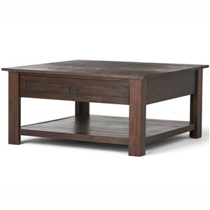 SIMPLI HOME Monroe Square Coffee Table - Brown - 38-in x 38-in