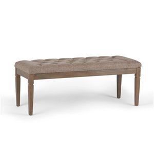 SIMPLI HOME Waverly Tufted Ottoman Bench - Fawn Brown - 48-in