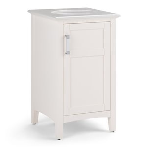 SIMPLI HOME Winston Bath Vanity White Engineered Quartz Marble Top - 20-in