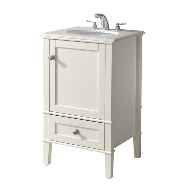 Simpli Home Chelsea Bath Vanity With White Engineered Quartz Marble Top 20 In Hhv029h Rona - 20 Inch Bathroom Sink Top