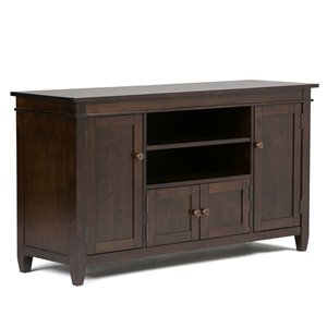 SIMPLI HOME Carlton TV Media Stand - Dark Tobacco Brown - 54-in