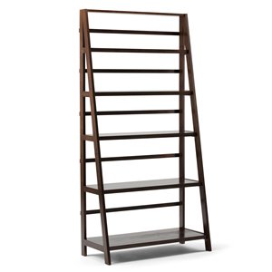 SIMPLI HOME Acadian Wide Bookcase - Tobacco Brown - 72-in x 36-in