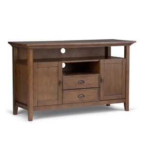 SIMPLI HOME Redmond Tall TV Media Stand - Rustic Natural Aged Brown - 54-in