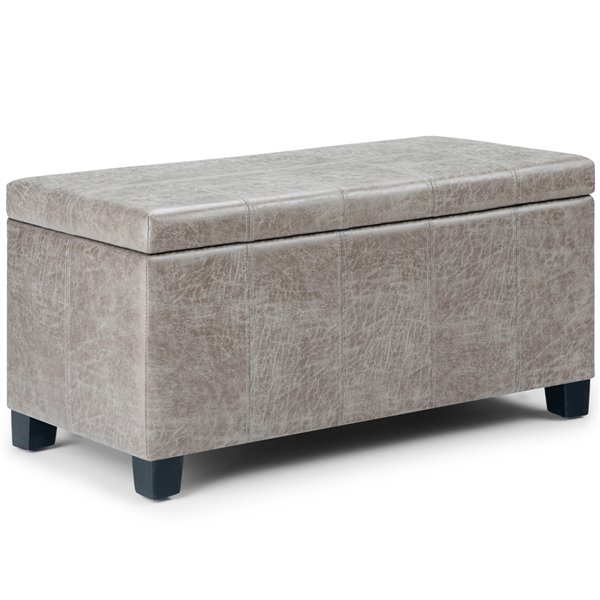 Simpli Home Dover Storage Ottoman Bench Grey Taupe 18 In X 35 8 In Axcot 223 Dtp Rona