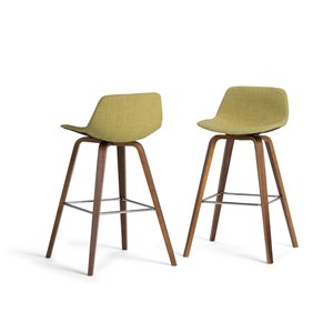 Tabouret de bar cintré hauteur comptoir Randolph SIMPLI HOME, bois et gris anthracite, ens. de 2