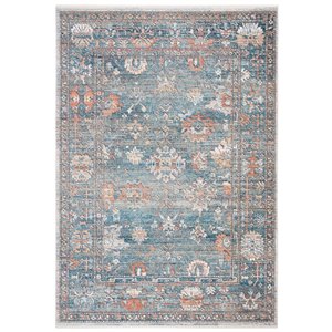 Safavieh Victoria Area Rug - 5-ft x 8-ft - Rectangular - Blue/Ivory