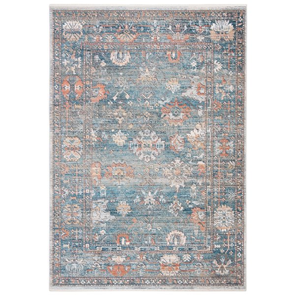 Tapis rectangulaire Victoria de Safavieh, 5 pi x 8 pi, bleu/ivoire