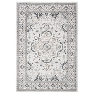 Tapis rectangulaire Isabella de Safavieh, 5 pi 3 po x 7 pi 6 po, gris clair/crème