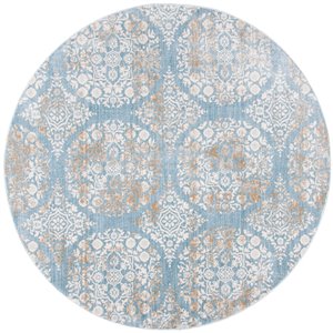 Tapis rond Isabella de Safavieh, 6 pi 7 po x 6 pi 7 po, bleu jean/ivoire
