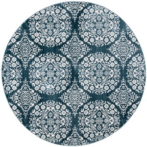Tapis rond Isabella de Safavieh, 6 pi 7 po x 6 pi 7 po, bleu marine/ivoire