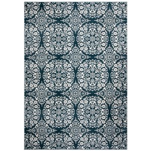 Tapis rectangulaire Isabella de Safavieh, 5 pi 3 po x 7 pi 7 po, bleu marine/ivoire