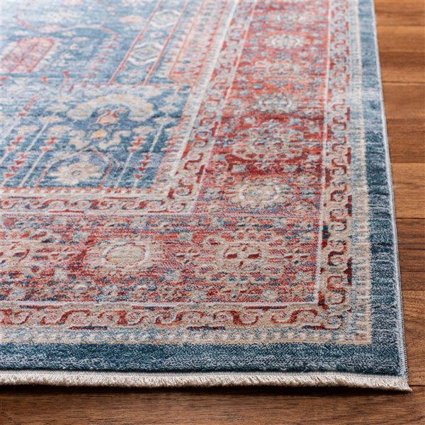 Tapis rectangulaire Victoria de Safavieh, 8 pi x 10 pi, bleu marine/rouge