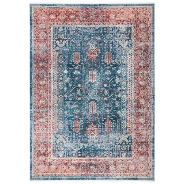 Tapis rectangulaire Victoria de Safavieh, 8 pi x 10 pi, bleu marine/rouge