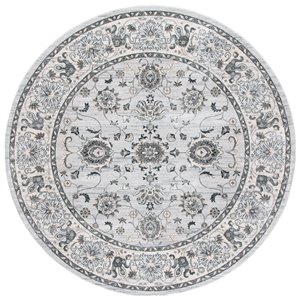 Safavieh Isabella Area Rug - 6-ft 7-in x 6-ft 7-in - Round - Light Gray/Cream