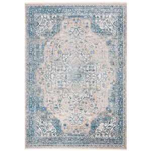 Tapis rectangulaire Victoria de Safavieh, 3 pi x 5 pi, bleu/gris