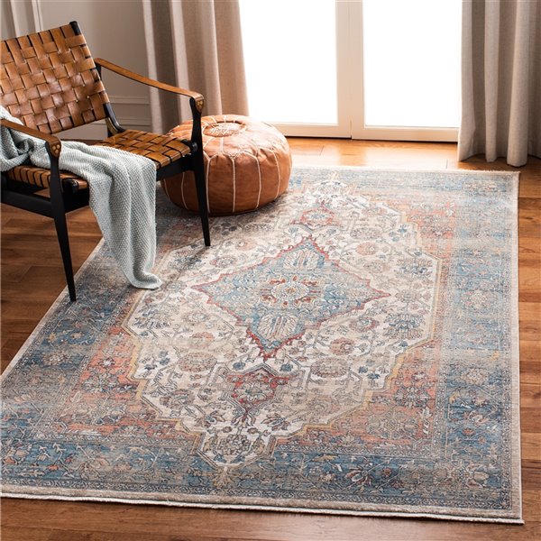 Safavieh Victoria Area Rug - 8-ft x 10-ft - Rectangular - Navy/Ivory