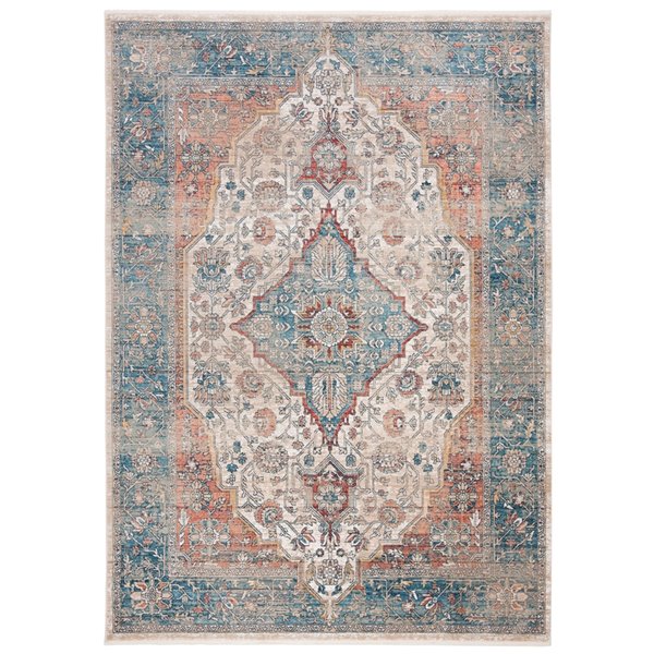 Tapis rectangulaire Victoria de Safavieh, 8 pi x 10 pi, bleu marine/ivoire