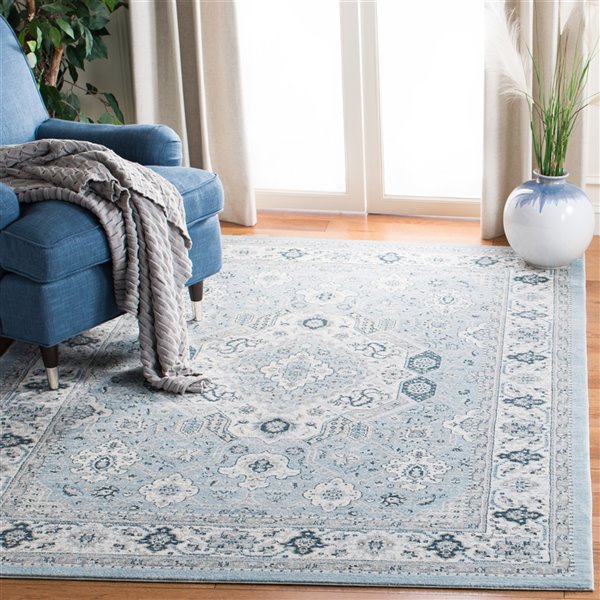 Tapis rectangulaire Isabella de Safavieh, 5 pi 3 po x 7 pi 6 po, bleu/crème