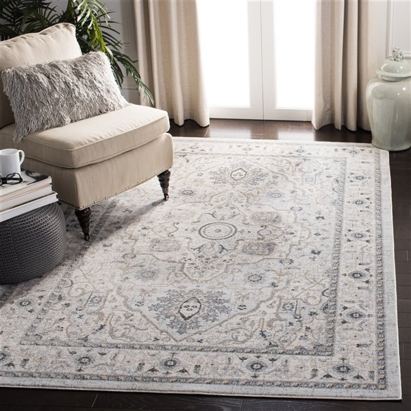 Tapis rectangulaire Isabella de Safavieh, 8 pi x 10 pi, gris clair/gris