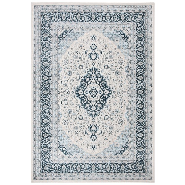 Safavieh Isabella Area Rug - 4-ft x 6-ft - Rectangular - Cream/Dark Blue