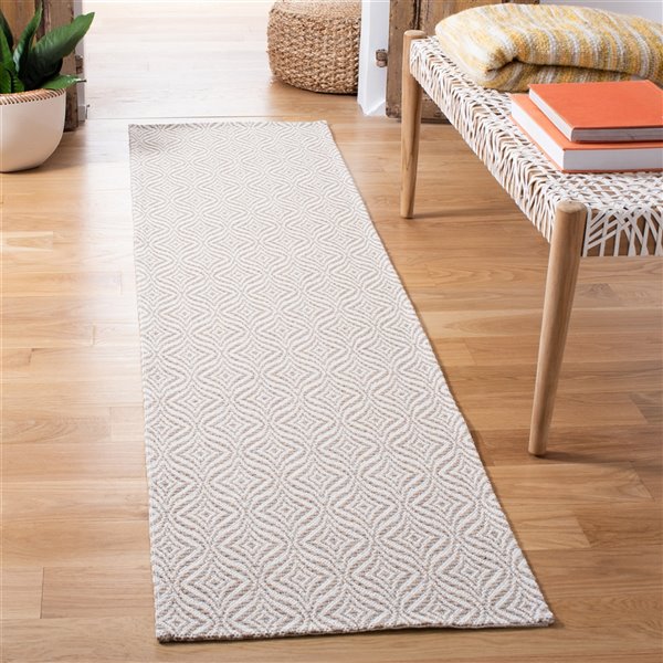 Tapis rectangulaire Augustine de Safavieh, 2 pi x 8 pi, taupe/crème