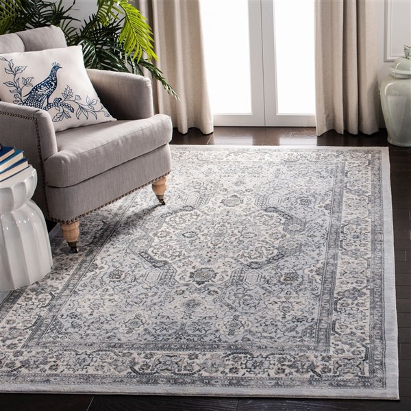 Tapis rectangulaire Isabella de Safavieh, 5 pi 3 po x 7 pi 6 po, gris foncé/crème