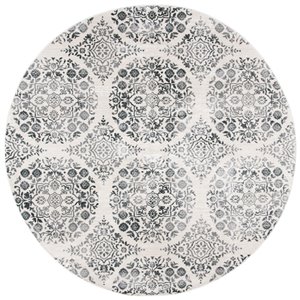 Tapis rond Isabella de Safavieh, 6 pi 7 po x 6 pi 7 po, gris anthracite/ivoire