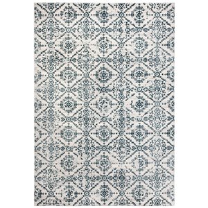 Tapis rectangulaire Isabella de Safavieh, 4 pi x 6 pi, bleu marine/ivoire